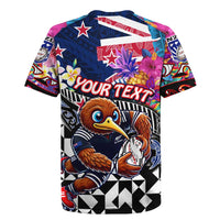 Personalized Kiwi New Zealand Rugby Rugby Jersey Kiwis Mascot Tropical Pattern