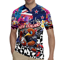 Personalized Kiwi New Zealand Rugby Rugby Jersey Kiwis Mascot Tropical Pattern