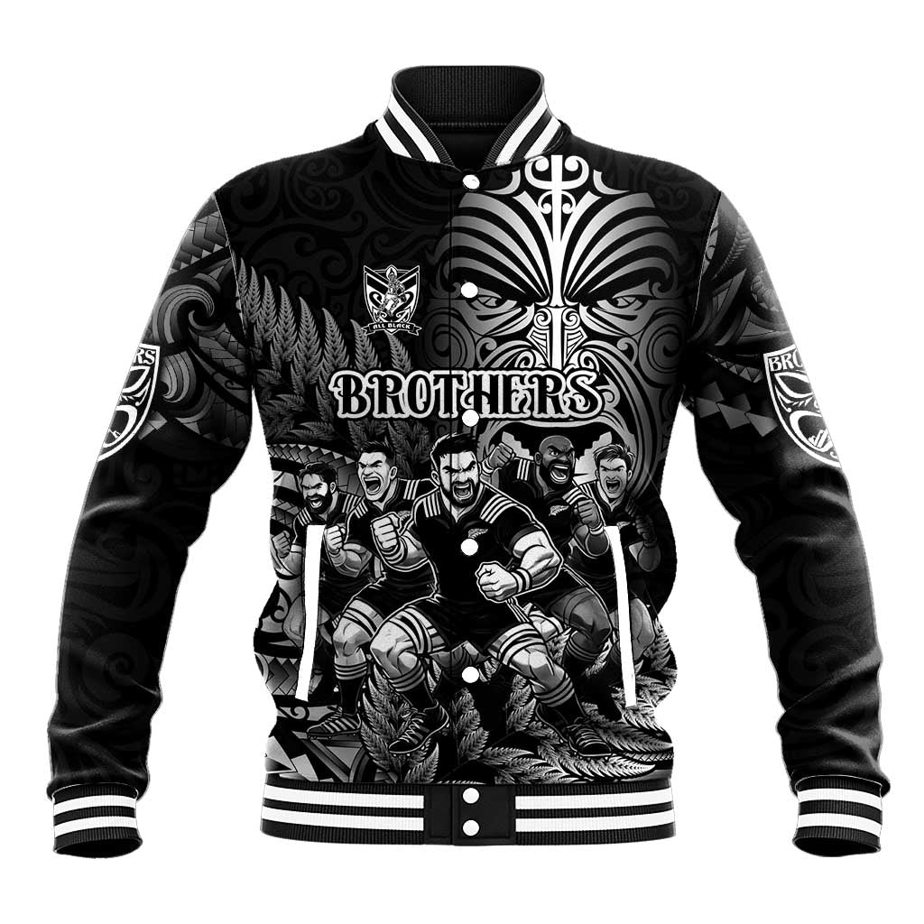 Personalized All Black Brothers Rugby Baseball Jacket New Zealand Maori Haka