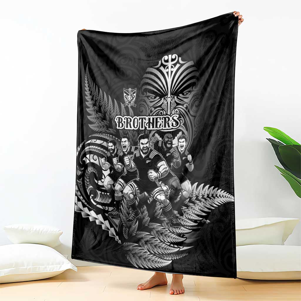 All Black Brothers Rugby Blanket New Zealand Maori Haka