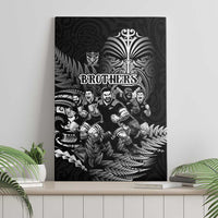 All Black Brothers Rugby Canvas Wall Art New Zealand Maori Haka