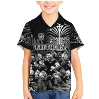 Personalized All Black Brothers Rugby Family Matching Mermaid Dress and Hawaiian Shirt New Zealand Maori Haka