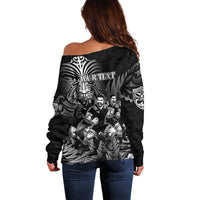 Personalized All Black Brothers Rugby Off Shoulder Sweater New Zealand Maori Haka