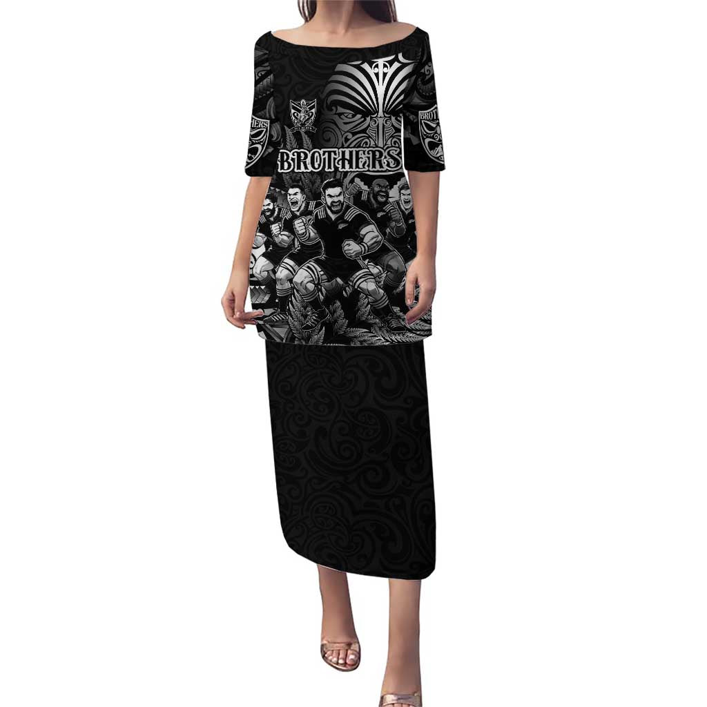 Personalized All Black Brothers Rugby Puletasi New Zealand Maori Haka