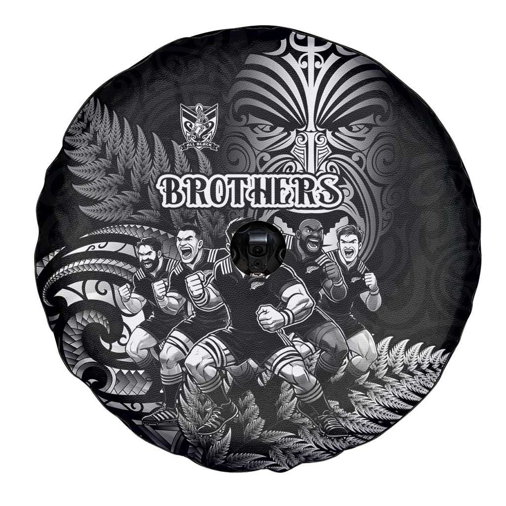 All Black Brothers Rugby Spare Tire Cover New Zealand Maori Haka