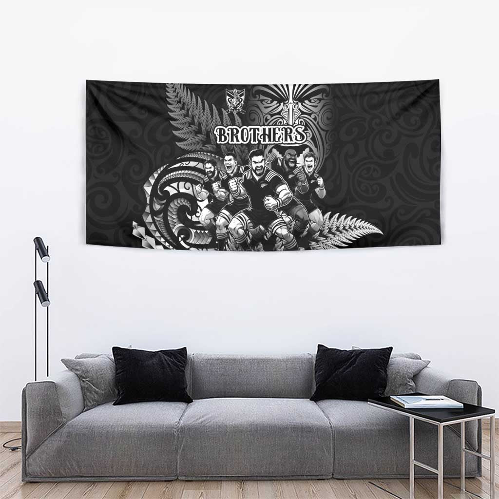 All Black Brothers Rugby Tapestry New Zealand Maori Haka