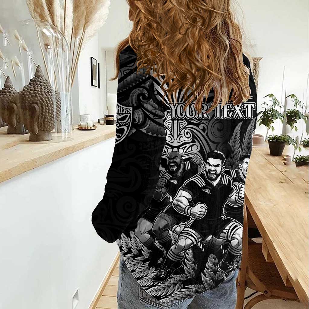 Personalized All Black Brothers Rugby Women Casual Shirt New Zealand Maori Haka
