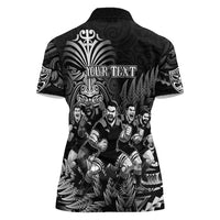 Personalized All Black Brothers Rugby Women Polo Shirt New Zealand Maori Haka
