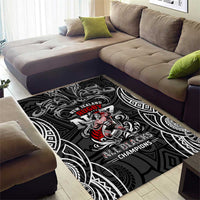 All Black NZL Rugby Champions Area Rug Maori Warrior