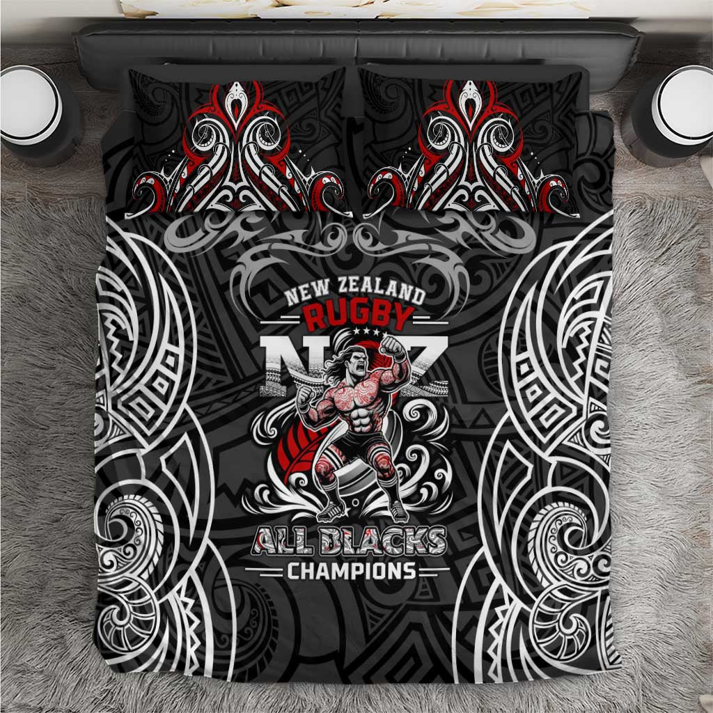 All Black NZL Rugby Champions Bedding Set Maori Warrior