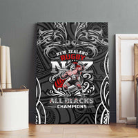All Black NZL Rugby Champions Canvas Wall Art Maori Warrior