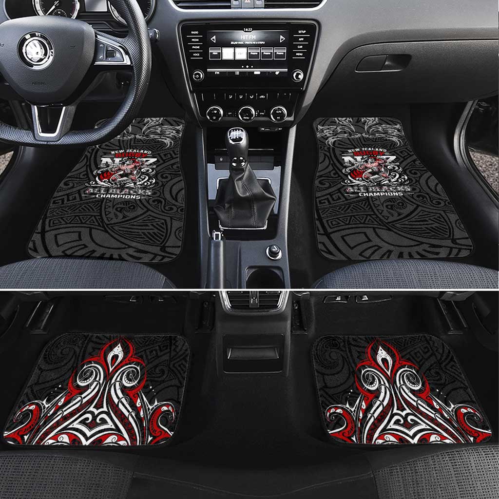 All Black NZL Rugby Champions Car Mats Maori Warrior