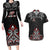 All Black NZL Rugby Champions Couples Matching Long Sleeve Bodycon Dress and Hawaiian Shirt Maori Warrior