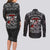 All Black NZL Rugby Champions Couples Matching Long Sleeve Bodycon Dress and Long Sleeve Button Shirt Maori Warrior