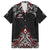 All Black NZL Rugby Champions Family Matching Off Shoulder Short Dress and Hawaiian Shirt Maori Warrior