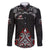 All Black NZL Rugby Champions Family Matching Off Shoulder Short Dress and Hawaiian Shirt Maori Warrior