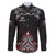 All Black NZL Rugby Champions Family Matching Puletasi and Hawaiian Shirt Maori Warrior