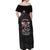 All Black NZL Rugby Champions Off Shoulder Maxi Dress Maori Warrior