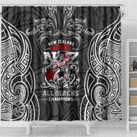 All Black NZL Rugby Champions Shower Curtain Maori Warrior