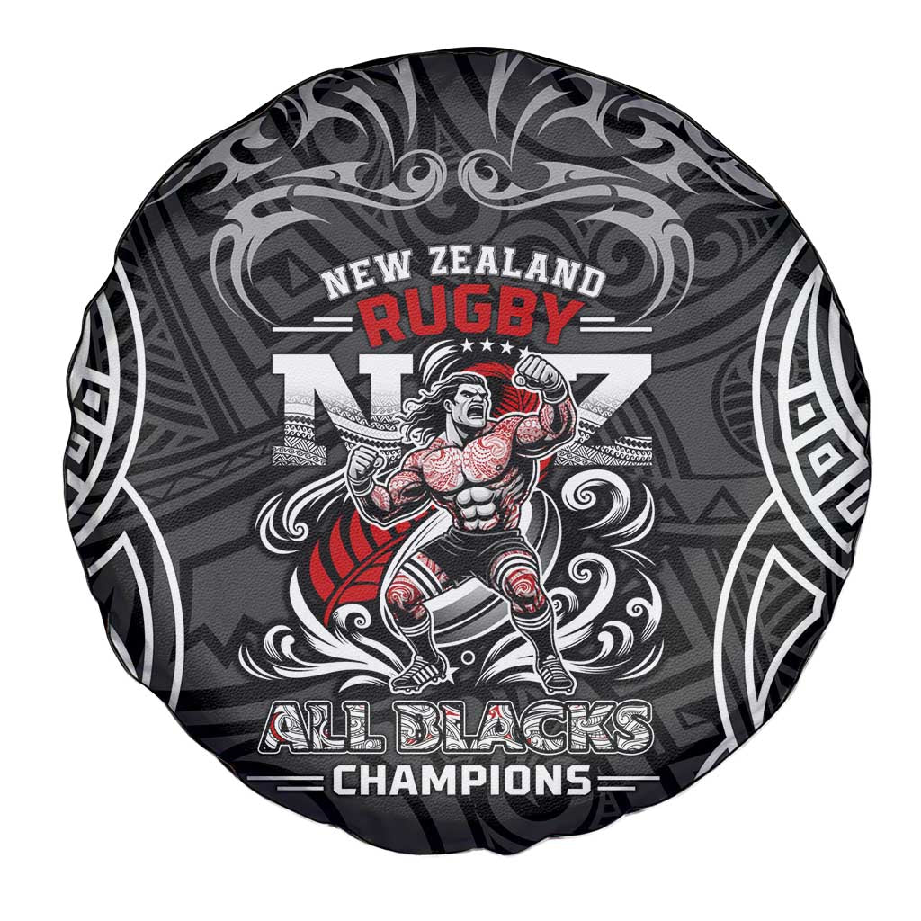 All Black NZL Rugby Champions Spare Tire Cover Maori Warrior
