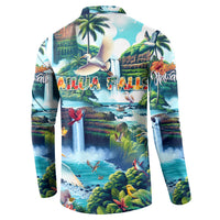 Wailua Falls Hawaii Button Sweatshirt Kauai Natural Beauty