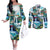 Wailua Falls Hawaii Couples Matching Off The Shoulder Long Sleeve Dress and Long Sleeve Button Shirt Kauai Natural Beauty