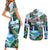 Wailua Falls Hawaii Couples Matching Short Sleeve Bodycon Dress and Long Sleeve Button Shirt Kauai Natural Beauty