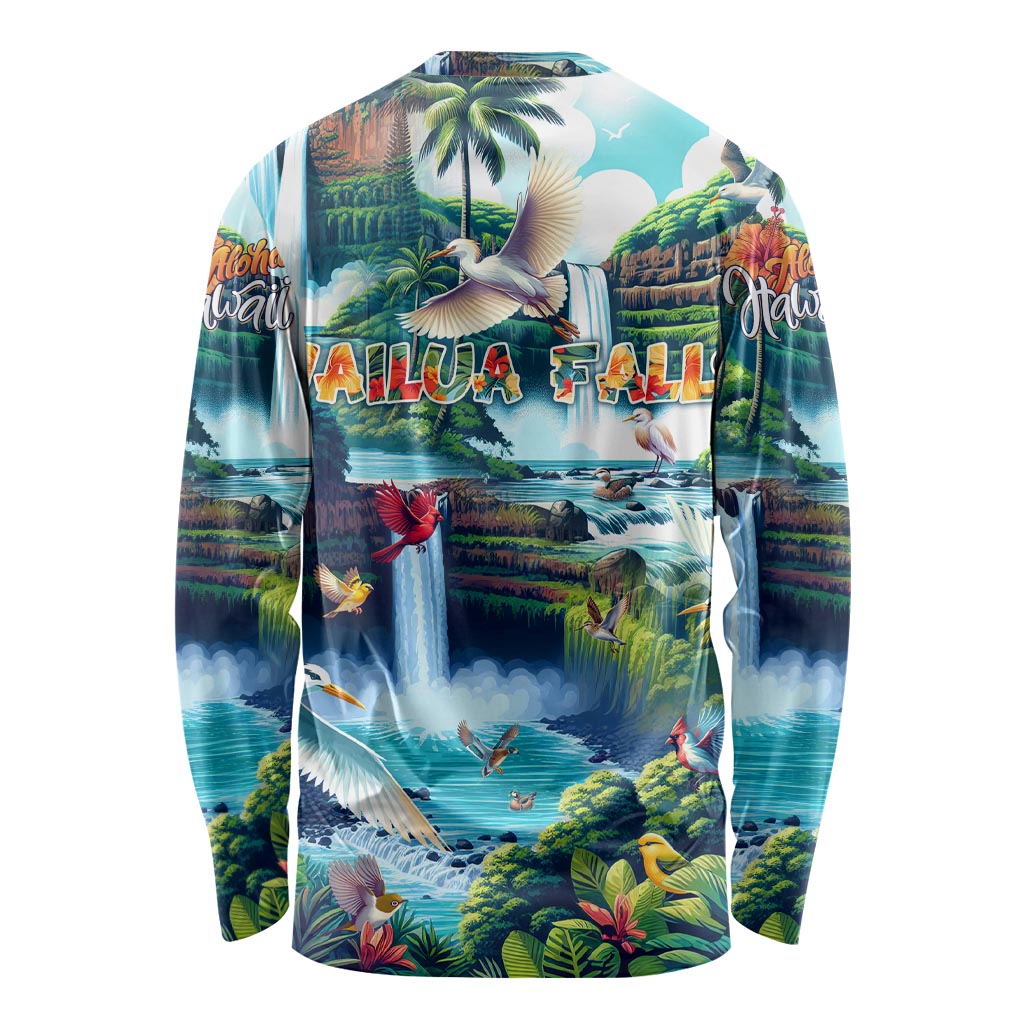 Wailua Falls Hawaii Long Sleeve Shirt Kauai Natural Beauty