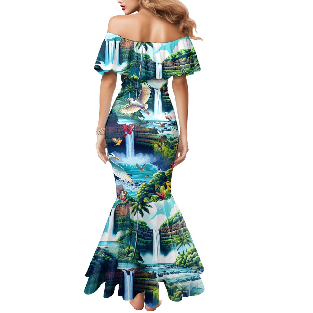 Wailua Falls Hawaii Mermaid Dress Kauai Natural Beauty DT02 - Polynesian Pride