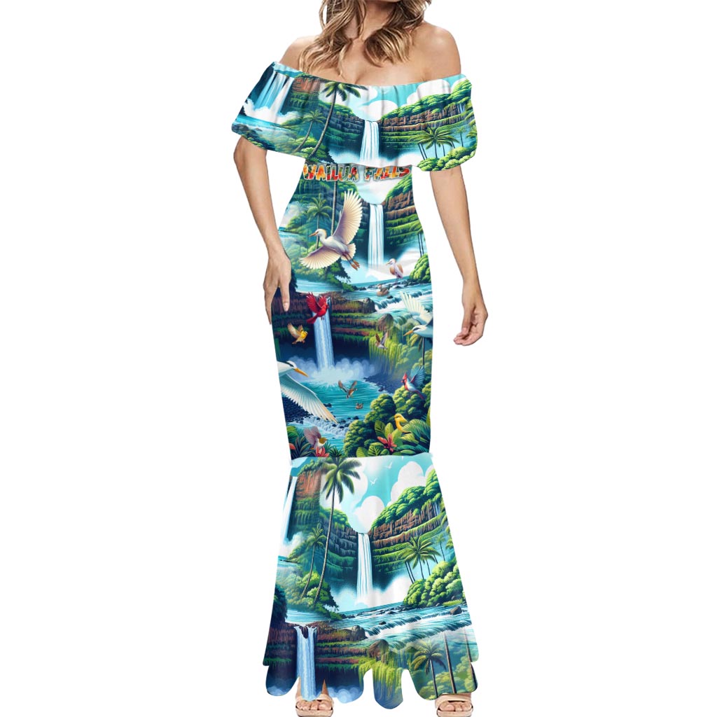 Wailua Falls Hawaii Mermaid Dress Kauai Natural Beauty DT02 - Polynesian Pride