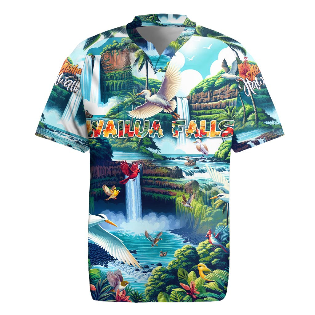 Wailua Falls Hawaii Rugby Jersey Kauai Natural Beauty
