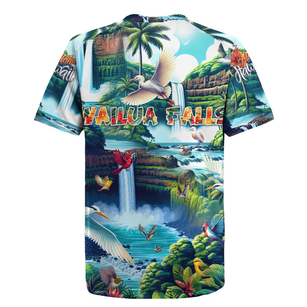 Wailua Falls Hawaii Rugby Jersey Kauai Natural Beauty