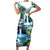 Wailua Falls Hawaii Short Sleeve Bodycon Dress Kauai Natural Beauty