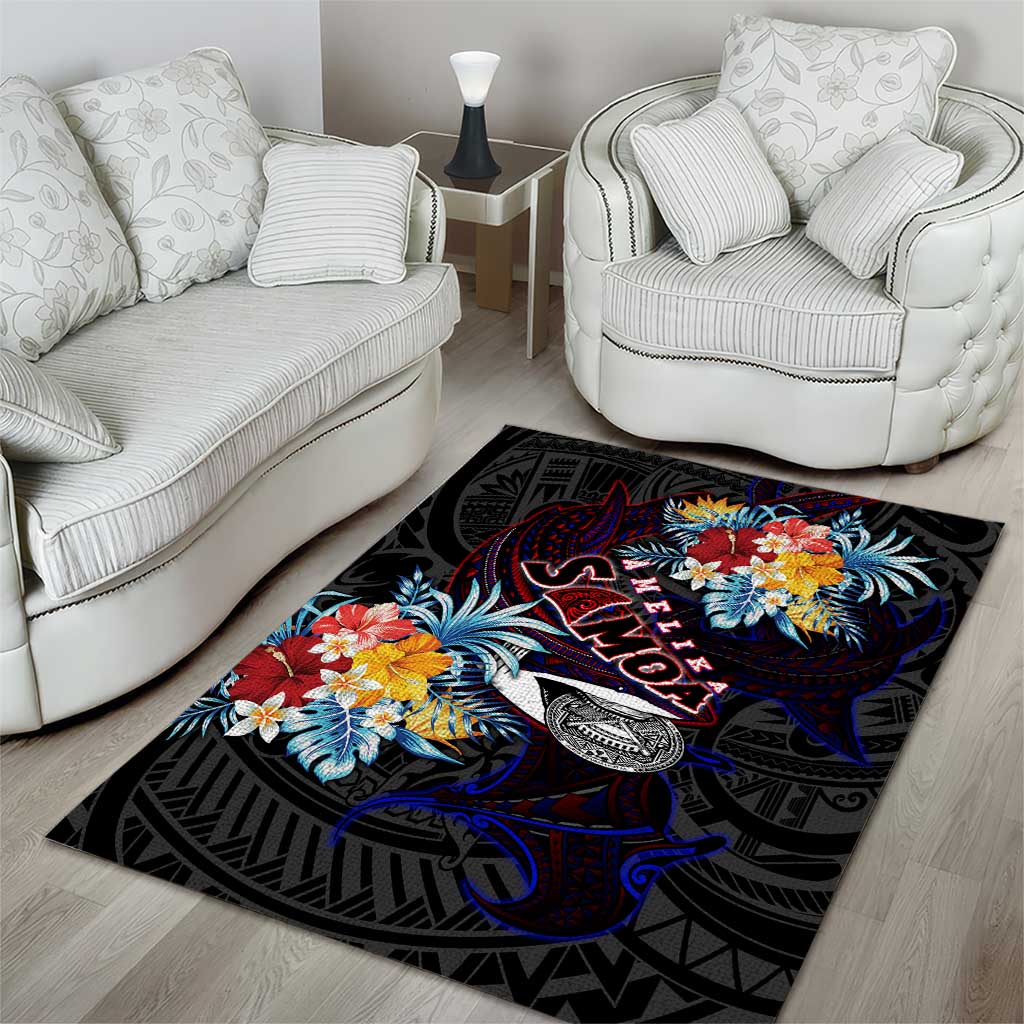 Amelika Samoa Sharks Polynesia Area Rug American Samoa