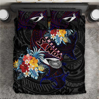 Amelika Samoa Sharks Polynesia Bedding Set American Samoa DT02 Black - Polynesian Pride