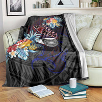 Amelika Samoa Sharks Polynesia Blanket American Samoa DT02 Black - Polynesian Pride