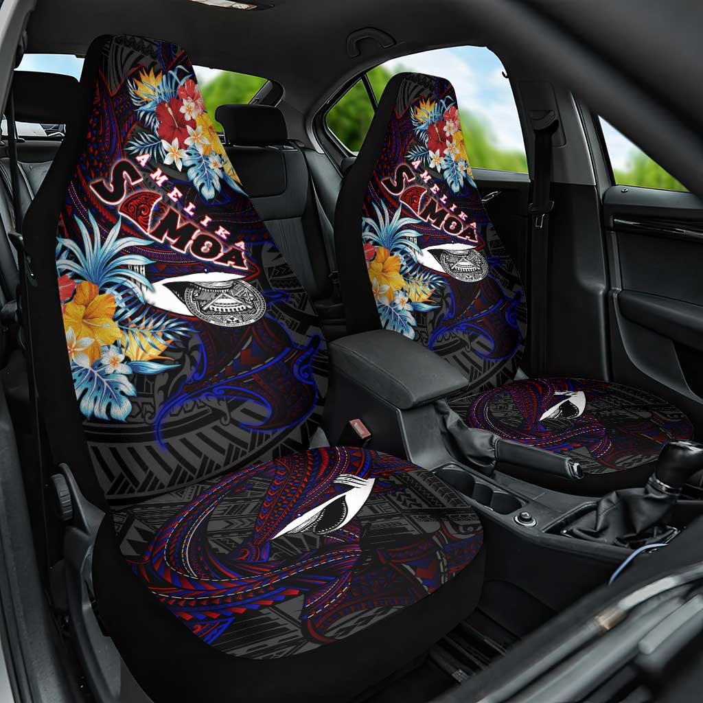 Amelika Samoa Sharks Polynesia Car Seat Cover American Samoa DT02 One Size Black - Polynesian Pride