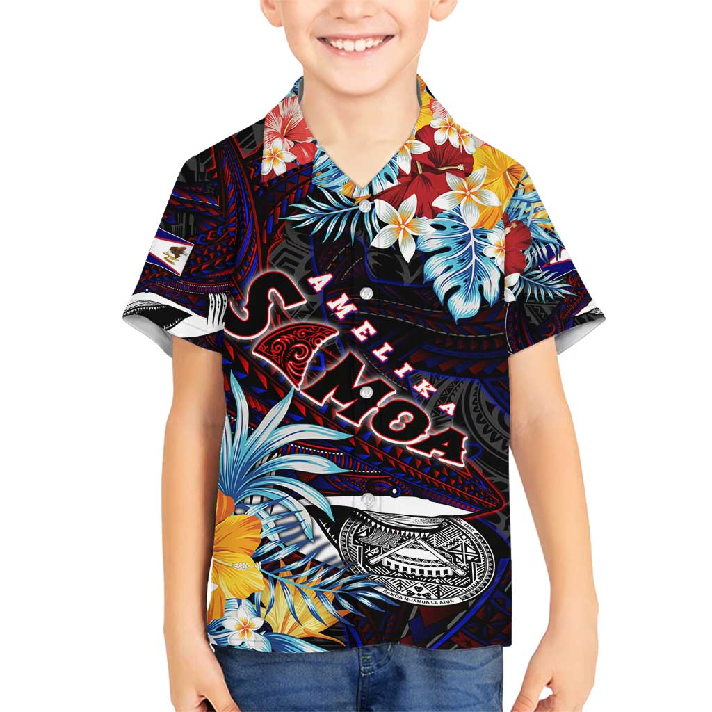 Personalized Amelika Samoa Sharks Polynesia Family Matching Summer Maxi Dress and Hawaiian Shirt American Samoa