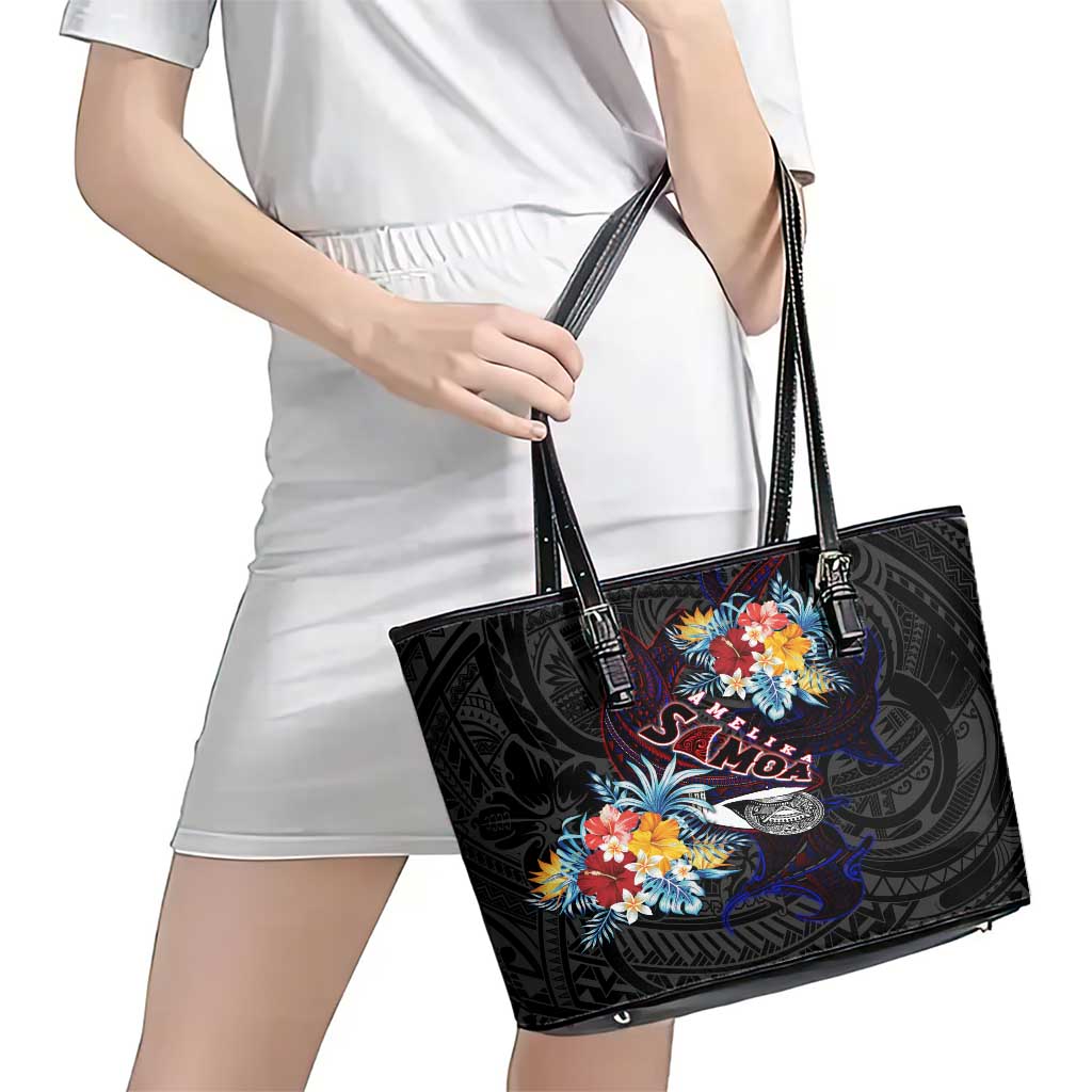 Amelika Samoa Sharks Polynesia Leather Tote Bag American Samoa DT02 - Polynesian Pride