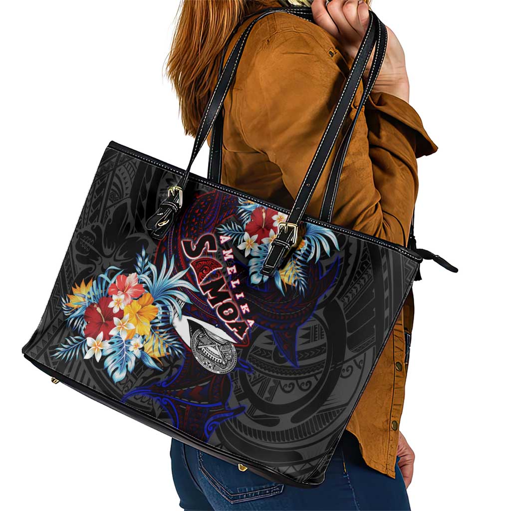 Amelika Samoa Sharks Polynesia Leather Tote Bag American Samoa DT02 - Polynesian Pride