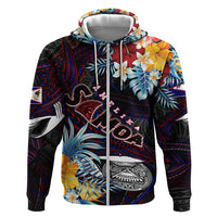 Personalized Amelika Samoa Sharks Polynesia Zip Hoodie American Samoa DT02 Zip Hoodie Black - Polynesian Pride