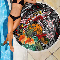 American Samoa Warrior Beach Blanket Shark Turtle Polynesian Tattoo
