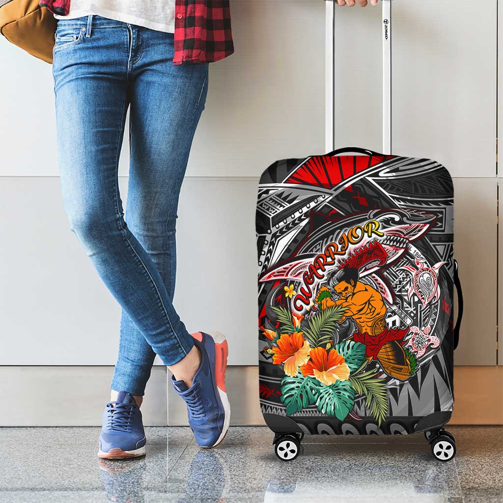 American Samoa Warrior Luggage Cover Shark Turtle Polynesian Tattoo DT02 - Polynesian Pride
