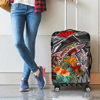 American Samoa Warrior Luggage Cover Shark Turtle Polynesian Tattoo DT02 - Polynesian Pride