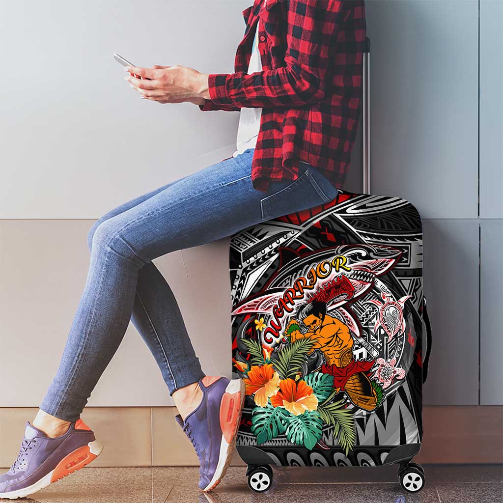 American Samoa Warrior Luggage Cover Shark Turtle Polynesian Tattoo DT02 - Polynesian Pride