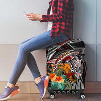 American Samoa Warrior Luggage Cover Shark Turtle Polynesian Tattoo DT02 - Polynesian Pride