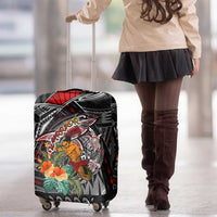 American Samoa Warrior Luggage Cover Shark Turtle Polynesian Tattoo DT02 - Polynesian Pride