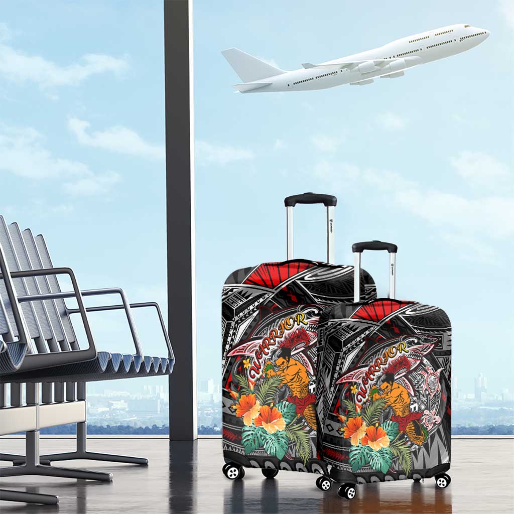 American Samoa Warrior Luggage Cover Shark Turtle Polynesian Tattoo DT02 - Polynesian Pride