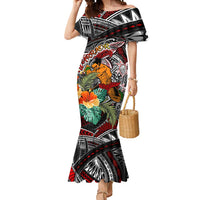 Personalized American Samoa Warrior Mermaid Dress Shark Turtle Polynesian Tattoo DT02 Women Black - Polynesian Pride