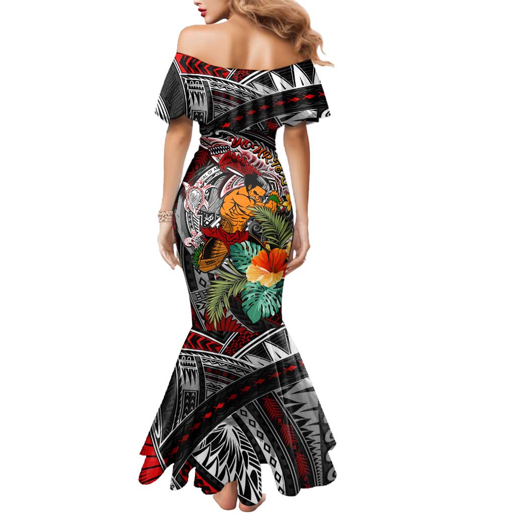 Personalized American Samoa Warrior Mermaid Dress Shark Turtle Polynesian Tattoo DT02 - Polynesian Pride
